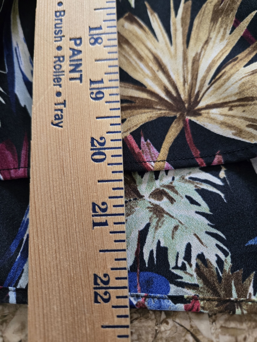 Zara Basic Lightweight Tropical Print Blouse Womens M Black Botanical Shirt - Picture 6 of 6